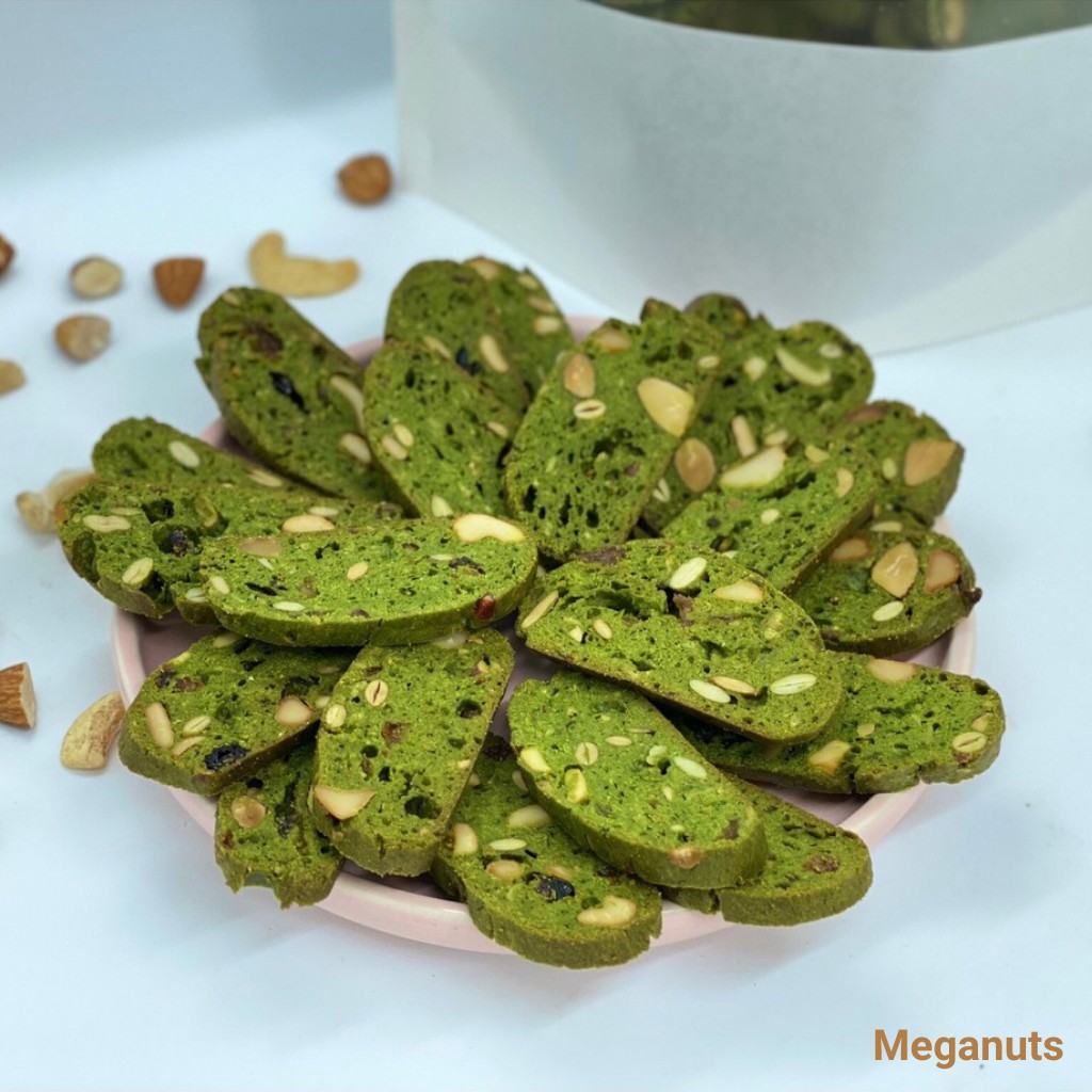 BISCOTTI Nguyên Cám 3 VỊ by Meganuts - Bánh Ngũ Cốc Nướng Ăn Kiêng Không Đường