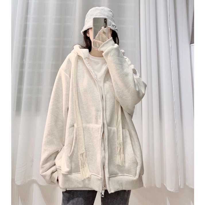 [Mã 12FASHIONSALE1 giảm 10K đơn 50K] áo lông hoodie khoá kéo siêu dày