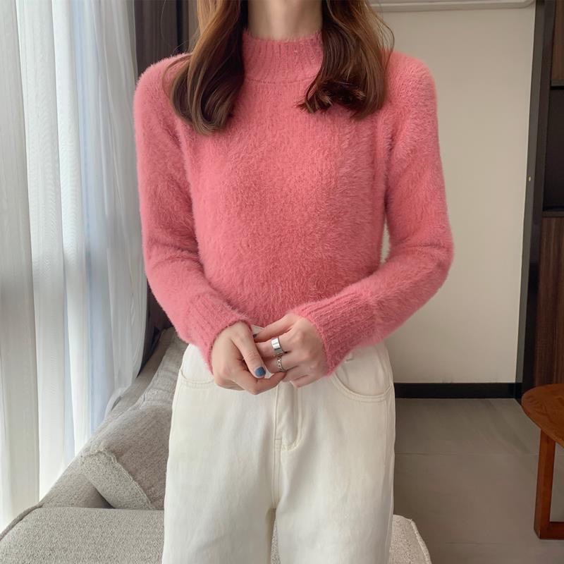 Áo len lông thỏ mỏng nhẹ siêu ấm, áo nữ mùa đông đáng yêu