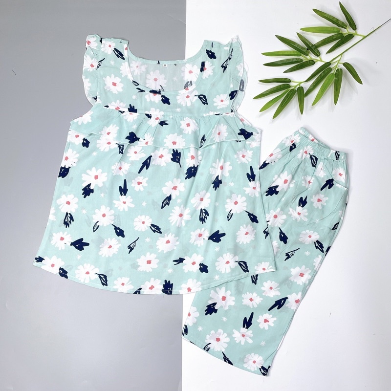 Đồ tole lanh nữ mặc nhà quần lửng áo cánh tiên, tole bigsize (45-70kg) | BigBuy360 - bigbuy360.vn