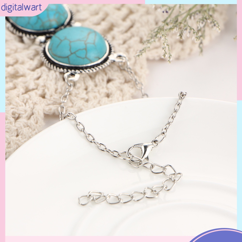 Lắc tay nối nhẫn đính hạt đá cẩm thạch thời trang