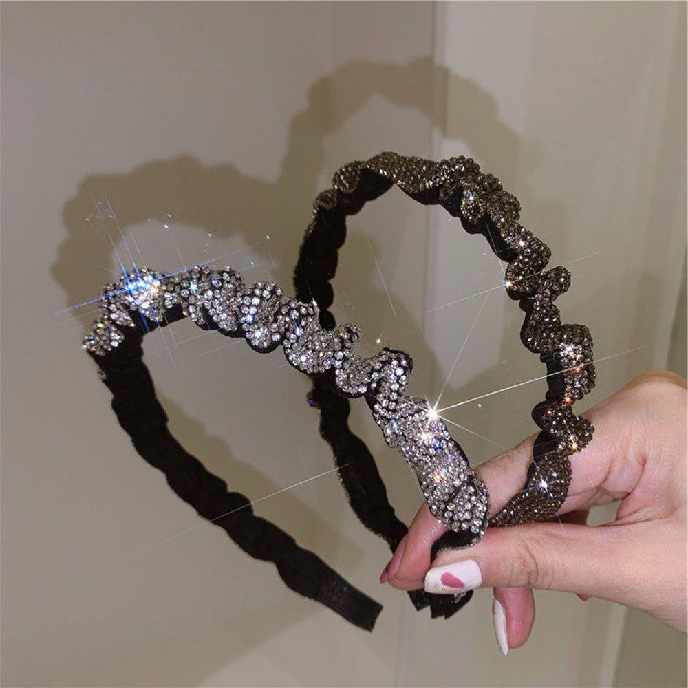 Băng Đô Cài Tóc Xếp Ly Lấp Lánh Thời Trang Cho Nữ