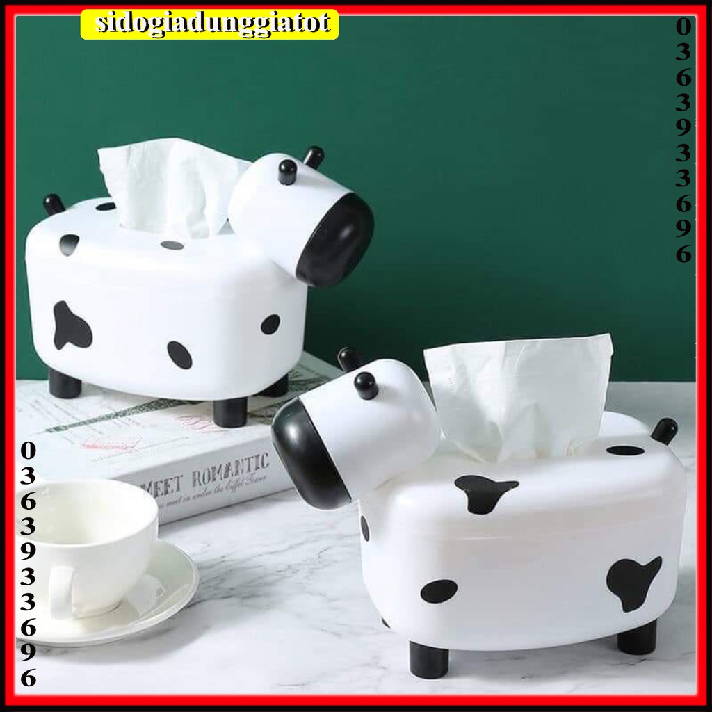 Hộp đựng giấy khăn lau hình bò sữa đáng yêu - SĐGDGT