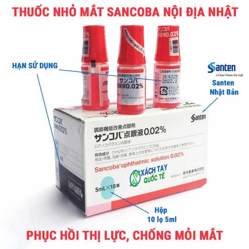 Nhỏ mắt cận thị Sancoba Nhật Bản 5ml, cải thiện chức năng điều tiết của mắt