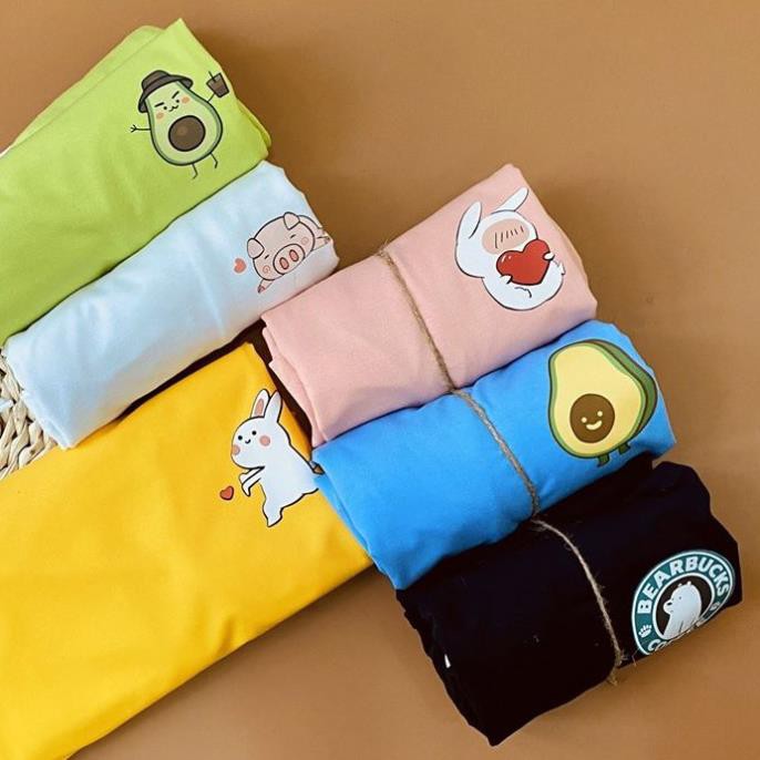 [Hàng Xịn, Gía Tốt] Áo Phông Thun Nữ Tay Ngắn Icon Họa Tiết Thỏ Hàn Quốc - Unisex - Cotton - Mã AT025