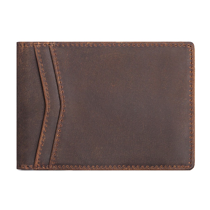 Ví Da PU Gập Đôi Phong Cách Vintage Thời Trang Cho Nam Giá Đỡ