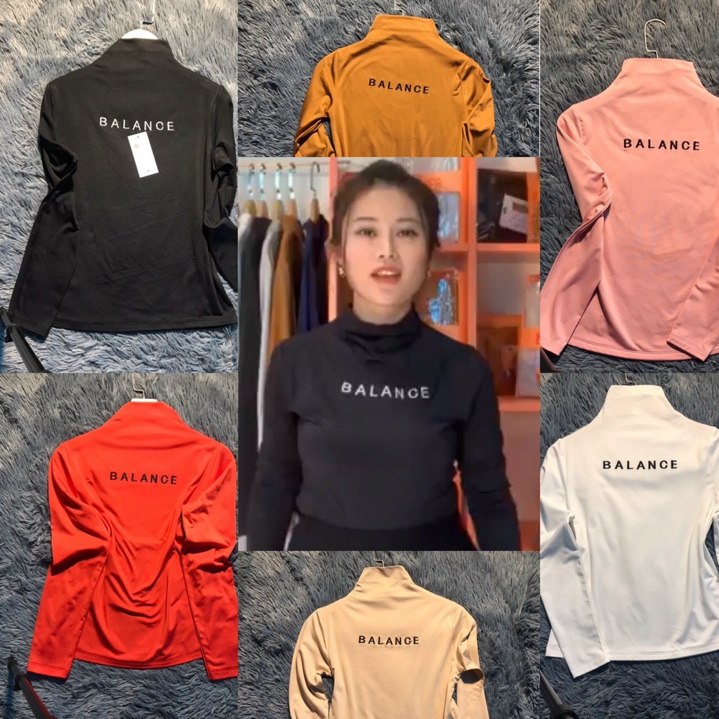 Áo giữ nhiệt nữ cổ cao thu đông phong cách Hàn Quốc, Áo thun giữ nhiệt thu đông nữ dài tay