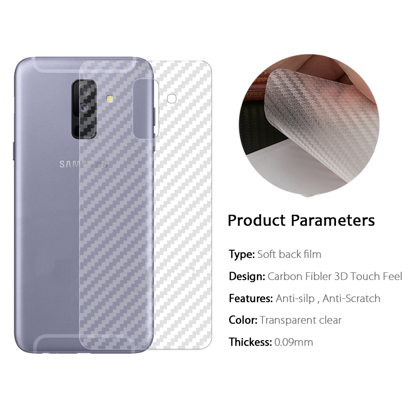 5 cái / lốc Miếng dán mặt sau bằng sợi carbon bảo vệ cho Samsung Galaxy A2 Core A8S A6S A9 2018 A7 A8 Star A6 A6 Plus A8 A8 2018 Miếng dán bảo vệ màn hình phía sau Siêu mỏng mỏng trong suốt