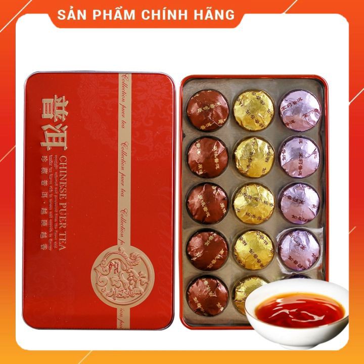 Trà PHỔ NHĨ viên mix 3 vị （hương nếp & hoa lài & nguyên vị）