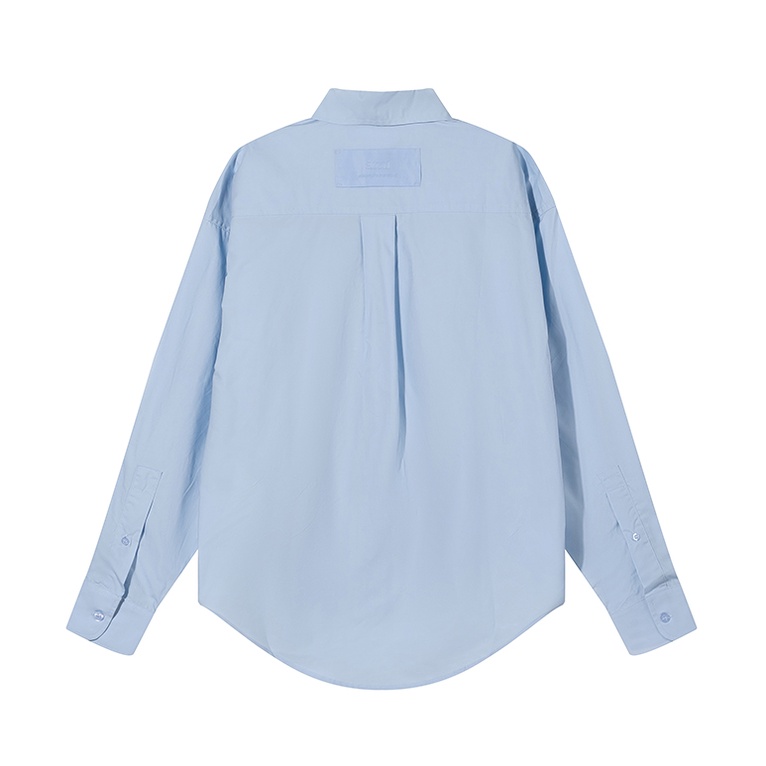 Áo Sơ Mi Màu Trơn Mô Phỏng Vải Tencel Unisex