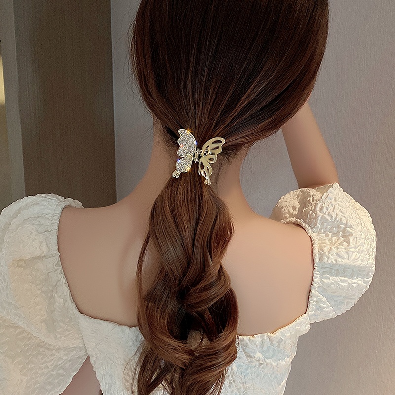 Kẹp Tóc Hình Nơ Bằng Hợp Kim Đính Đá Thời Trang Hàn Quốc Cho Nữ