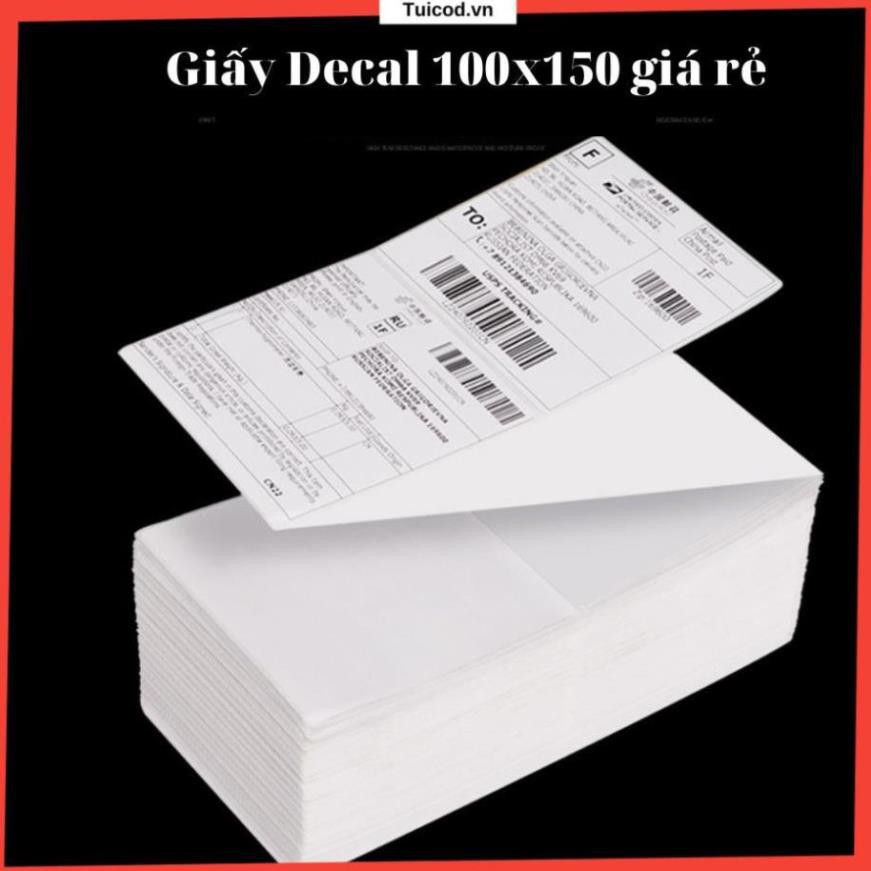 [Giá kho] 500 tờ Decal giấy in nhiệt tự dính khổ A6 Khổ 100 x 150mm dạng tệp - giayinnhiet