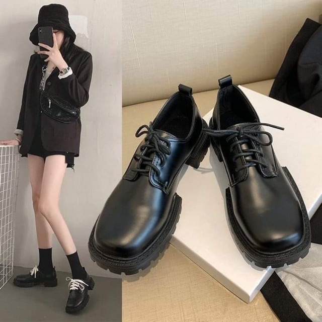 Giày da oxford tặng kèm dây da lolita mary jane doraeshoppp ulzzang