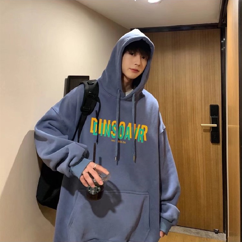 Áo hoodie Thể Thao Dáng Rộng In Chữ Phong Cách Hip Hop Đường Phố Hàn Quốc Thời Trang Mùa Đông Cho Nam [M-5XL]