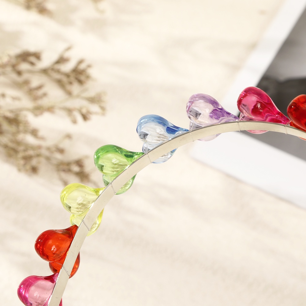 Băng đô cài tóc Haimeikang gắn hình trái tim nhiều màu bắt mắt cho nữ