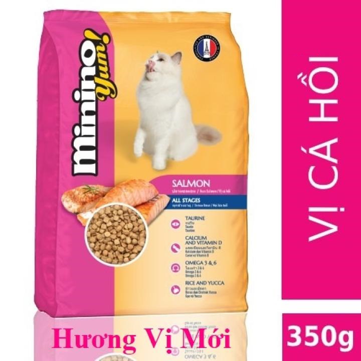 Minino Yum Cá hồi 350gr- Thức ăn cho mèo mọi lứa tuổi (dạng hạt khô)