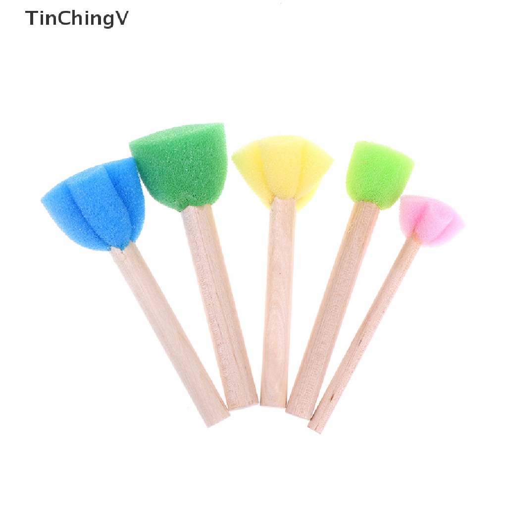 Bộ 5 Cọ Xốp In Hoa Đồ Chơi Cho Trẻ Em