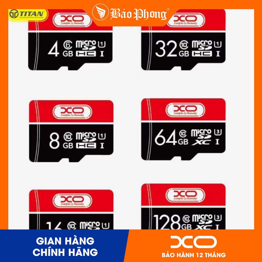 Thẻ nhớ chính hãng XO class 10 8Gb và 4Gb Mới 100%