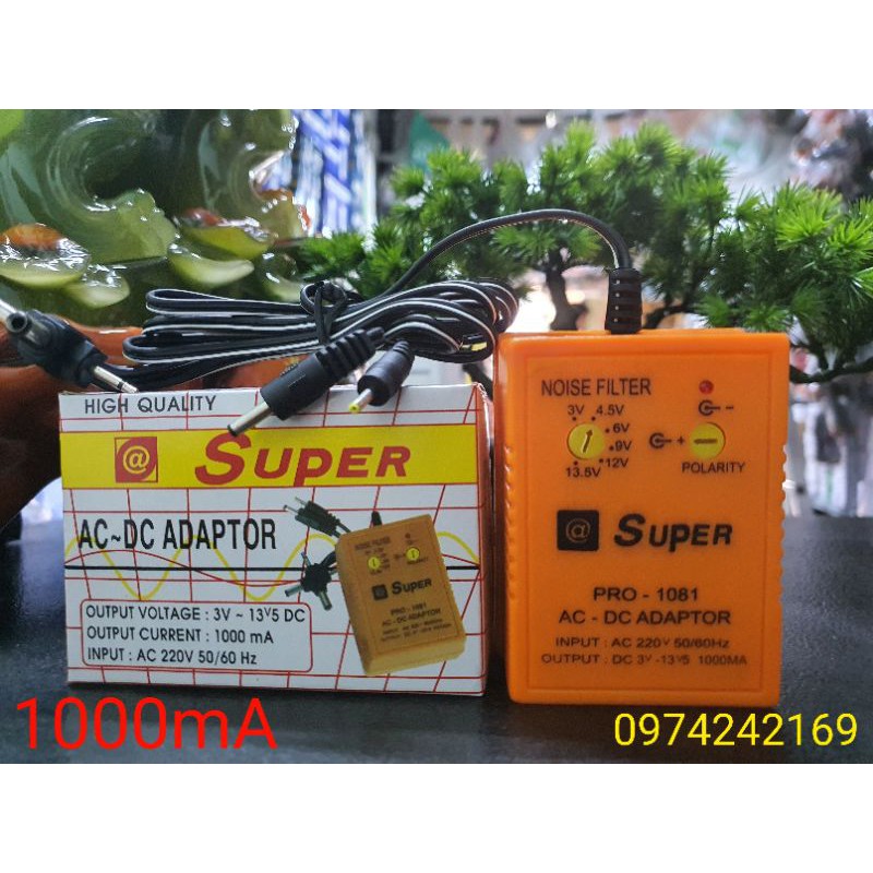 Bộ chuyển nguồn  AdaptorSuper 3v 5v 9v 12v 13.5v 450mA----1000mA