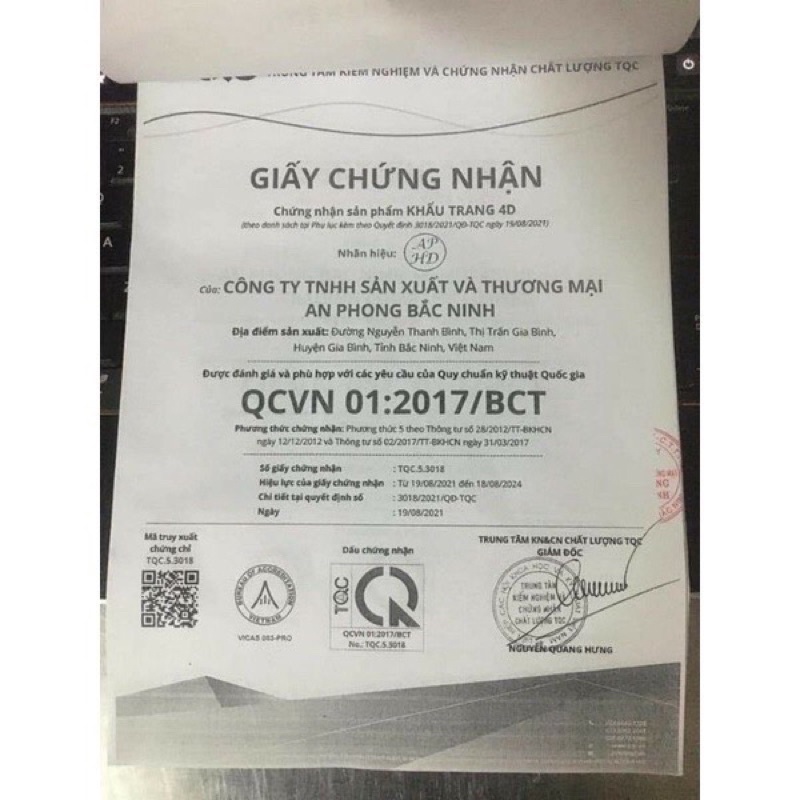 Hộp 10 chiếc Khẩu trang N95 có van Tuấn Minh- Khẩu trang y tế N95 có van thở 5 lớp-Chính hãng Cty Tuấn Minh