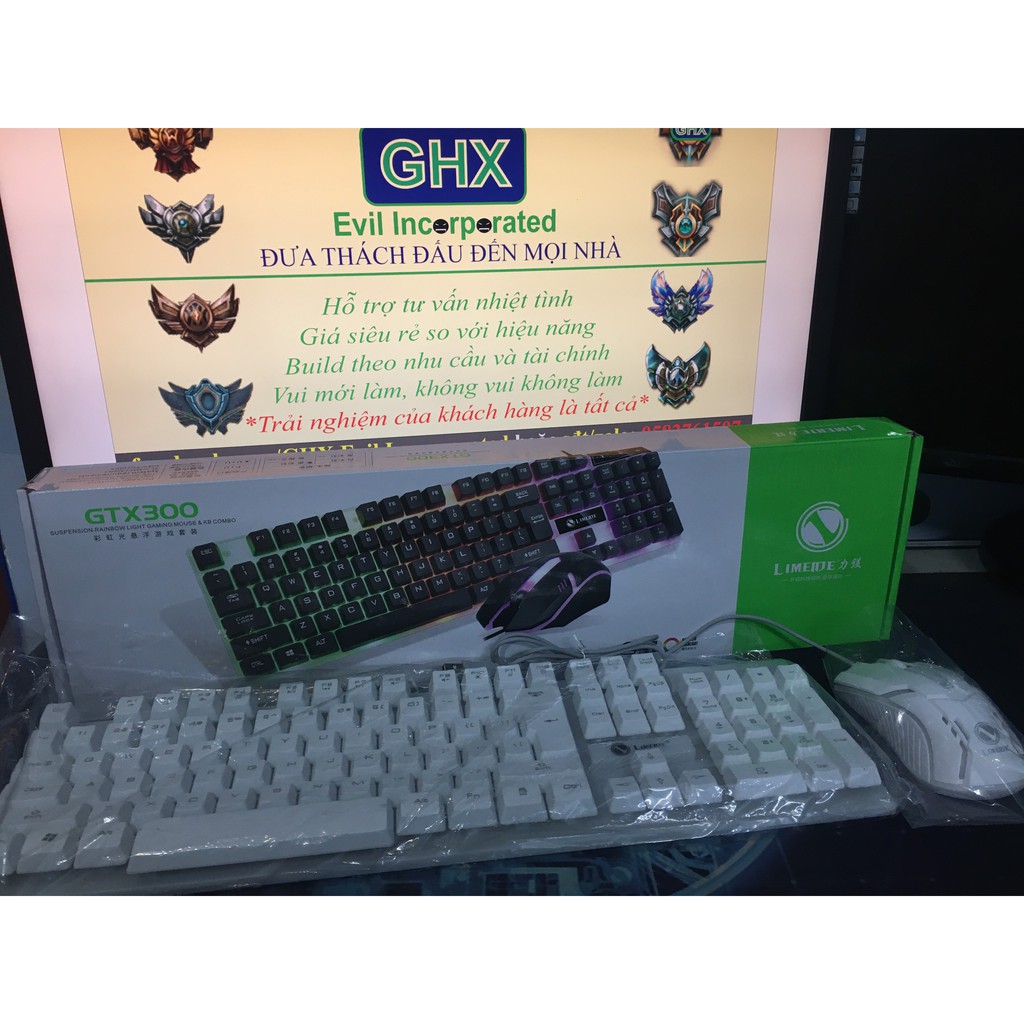 [XẢ KHO] Combo siêu rẻ BÀN PHÍM và CHUỘT GTX300 Chính hãng Limeide - Phím Giả Cơ, LED Rainbow, Chuột led tự động | BigBuy360 - bigbuy360.vn