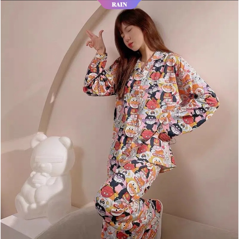Bộ Đồ Ngủ Hai Mảnh Tay Dài In Họa Tiết Siêu Nhân Hoạt Hình Dễ Thương Dành Cho Học Sinh