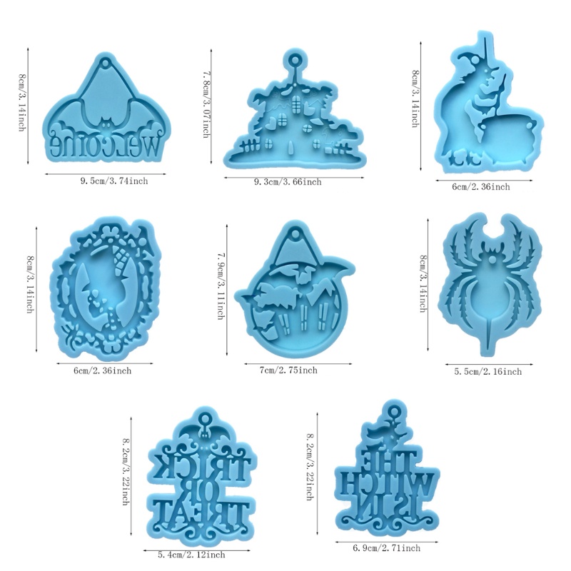 Khuôn Silicone Làm Móc Khóa Hình Phù Thủy Halloween DIY
