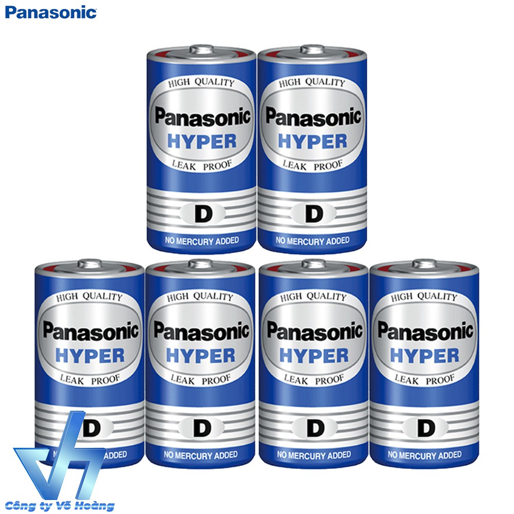 Bộ 6 pin D dùng cho bếp gas - Panasonic carbon D - R20UT (Xanh)