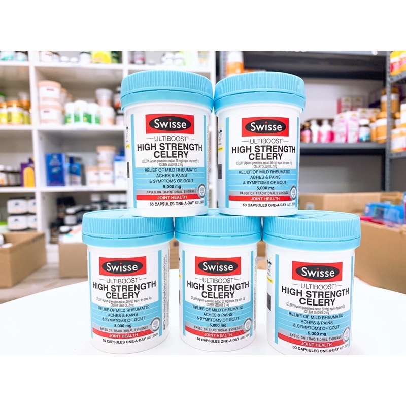 Gout thấp khớp Gout Swisse Ultiboost High Strength Celery, hộp 50 viên