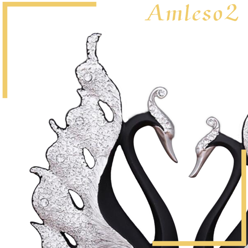 [AMLESO2]Set of 2 Swan Lover Statue Sculpture Resin Ornaments Centerpiece Craft Home Decor