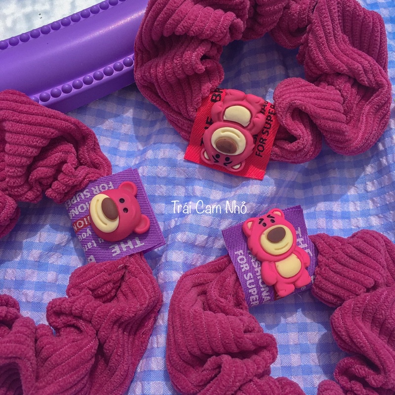 Dây cột tóc - scrunchies Gấu Dâu