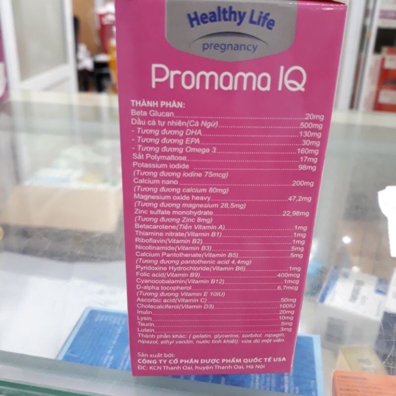 Vitamin cho Mẹ Bầu Promama IQ- Hộp 30 viên bổ sung vitamin và dưỡng chất cần thiết cho phụ nữ mang thai