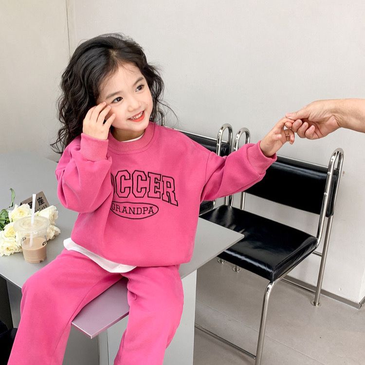 Set Áo Len Dài Tay Cổ Tròn + Quần ống rộng Thiết Kế Mới Thời Trang Dành Cho Mùa Thu Đông