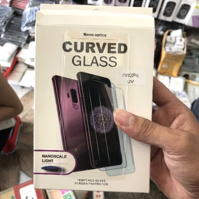 Kính Cường Lực Keo UV Cho Mate 20 pro full màn hình