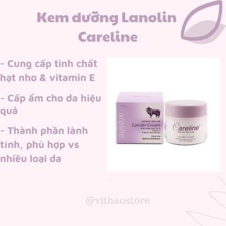 Kem mỡ cừu tím Careline Lanolin Cream Australia - Kem bôi hàng ngày của Úc