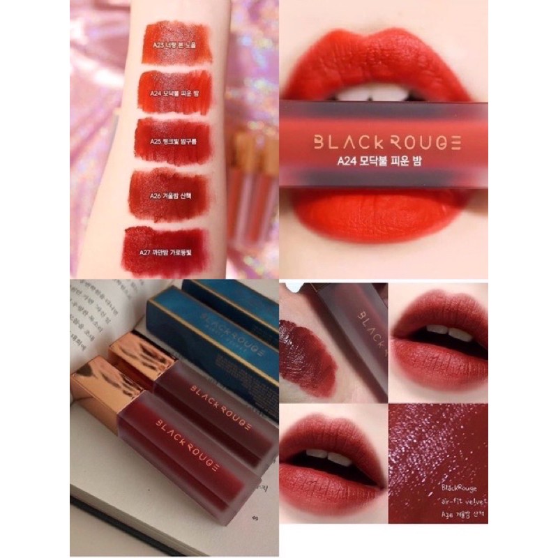 ( sẵn ver 5 - ver 6 ) Son kem Black Rouge Air Fit Velvet Tint Ver 5: Night Series | Bam | | Thế Giới Skin Care