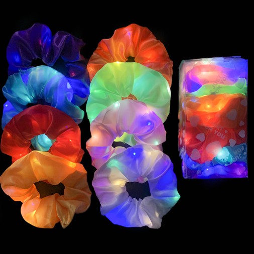 Scrunchies cột tóc noel giáng sinh xmas đèn LED phát sáng nổi bật