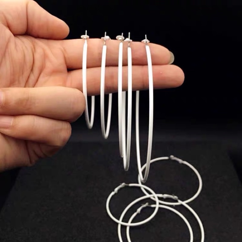 bông tai khoen tròn nhiều size 3cm 4cm 5cm 6cm 7cm 8cm 9cm  , khuyên tai vòng tròn nhiều size