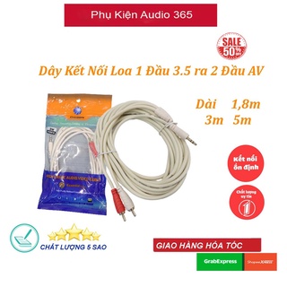 Dây loa 1 ra 2 CHOSEAL dài 1,8m 3m 5m, Dây loa 1 đầu 3,5mm ra 2 đầu AV kết nối thiết bị âm thanh chuẩn xịn