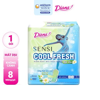 Băng Vệ Sinh Diana Sensi Cool Fresh Mát Dịu Siêu Mỏng Không Cánh 8 miếng