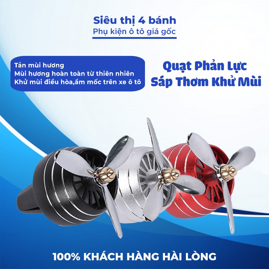  Quạt phản lực đèn led RGB sáp thơm trang trí cửa gió điều hòa nội thất xe ô tô, xe hơi