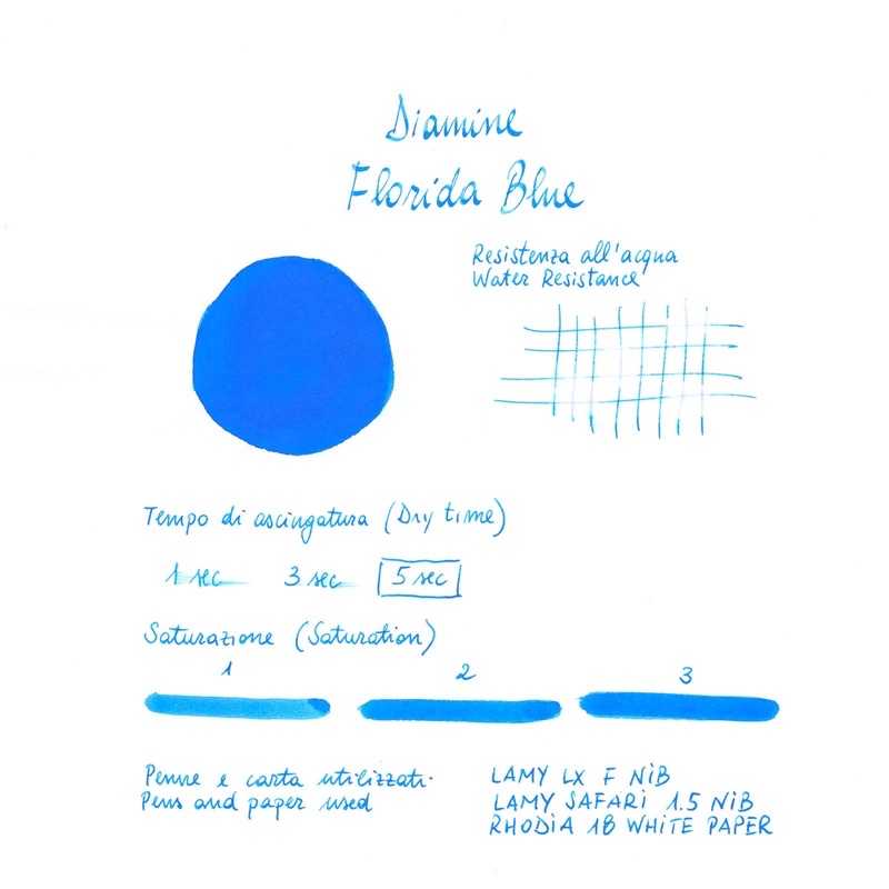 Mực bút máy Diamine - Gam màu Blue - Lọ 30ml