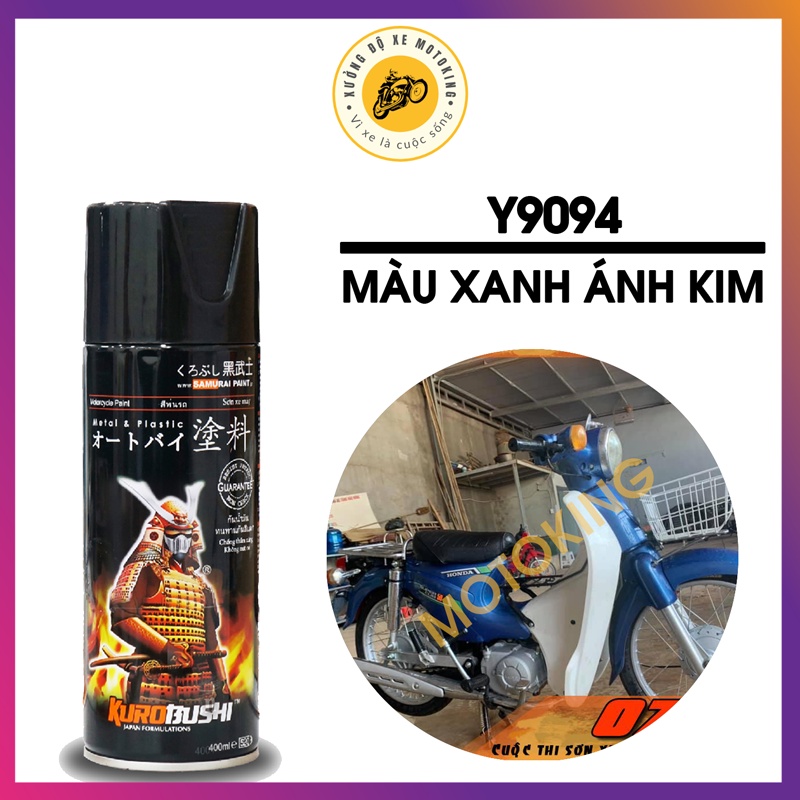 Combo sơn Samurai màu xanh ánh kim Y9094 loại 2K chuẩn quy trình độ bền 5 năm gồm 2K04 - 124- Y9094 -2k01