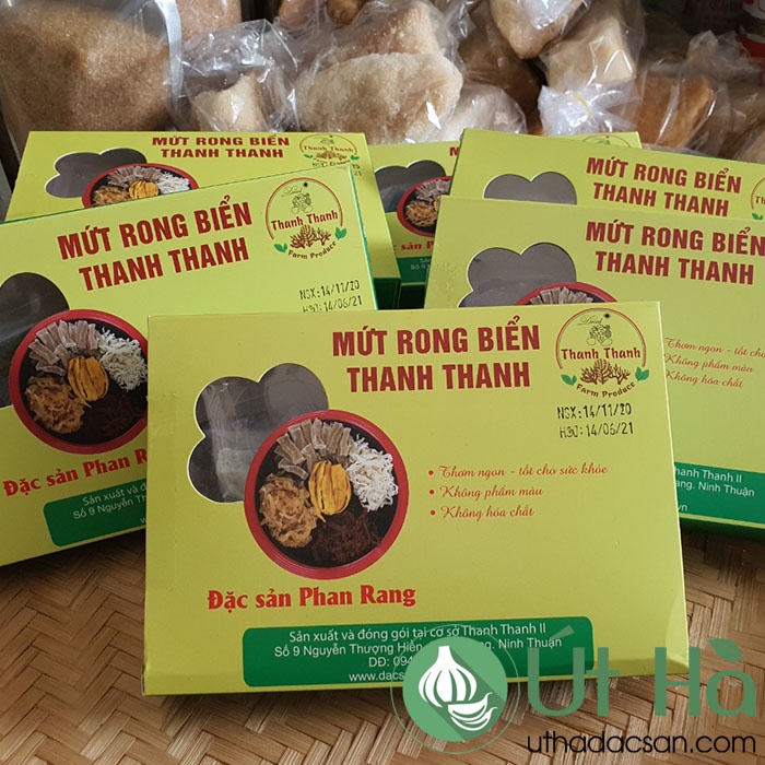 Mứt Rong Sụn Biển Thanh Thanh Hộp 250gr Đặc Sản Ninh Thuận Dạng Thỏi Thập Cẩm Nhiều Hương Vị - Út Hà Đặc Sản