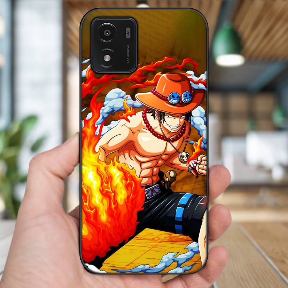 Ốp lưng Vivo Y01 viền đen in hình Ace One Piece