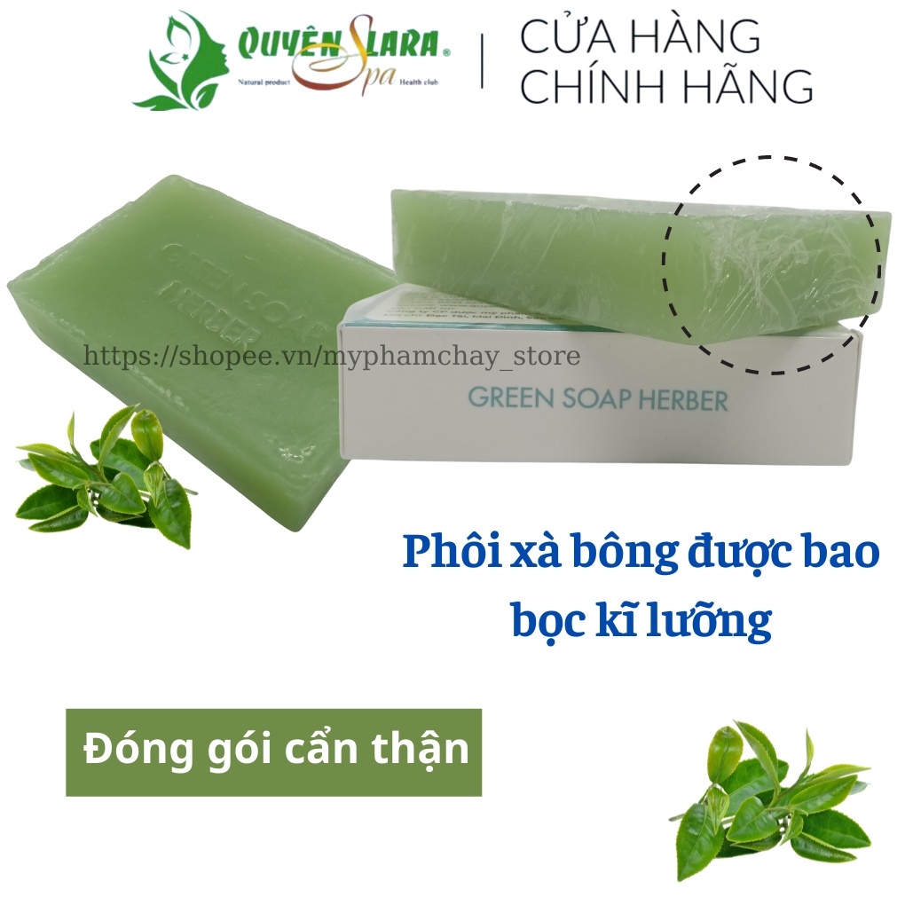 Xà Bông Thảo Dược Green Soap Herber Quyên Lara Siêu Thơm,Tinh Chất Thiên Nhiên, Sáng Da, Giảm Mụn Trắng Hồng 100g