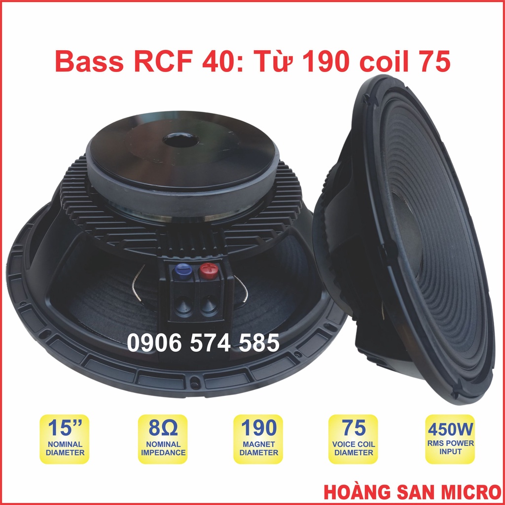 [Nhập khẩu] Loa bass RCF 4 tấc từ 190 coil 75  - bass 40 coil 75 từ 190  -  bass 15 inch RCF  [giá một cái]