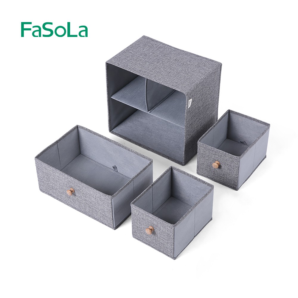 Hộp vải đựng đồ đa năng có nắp, dễ gấp gọn FASOLA FSLPS-194A