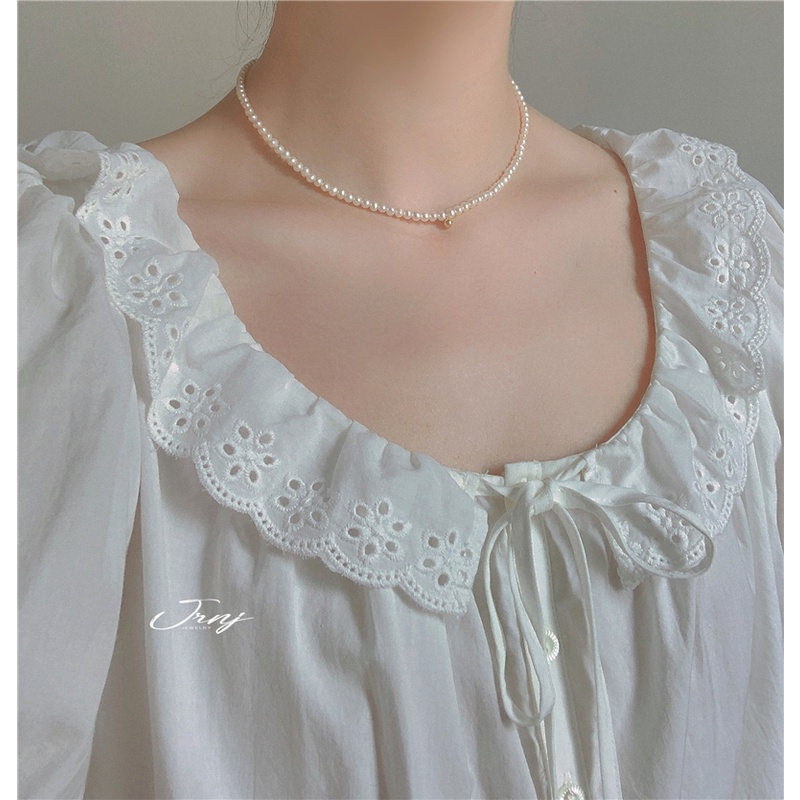 Vòng cổ Bạc 925 Đính Ngọc Trai Sang Trọng Cho Nữ