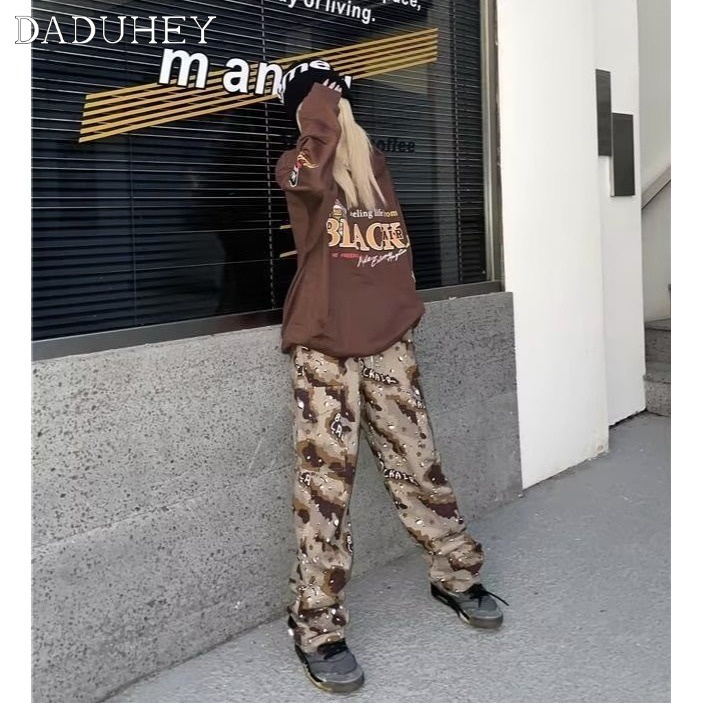 Quần Dài Dáng Rộng Nhiều Túi Họa Tiết Rằn Ri Thời Trang Mùa Thu Cho Nam Và Nữ Daduhey